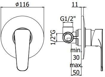 Смеситель для душа Paffoni Sly SY010CR встраиваемый в стену хром - фото 2