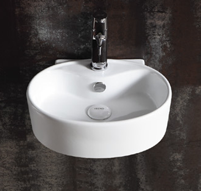 Раковина из сантехнического фаянса CeramaLux TR4358 40х30 подвесная цвет белый 1 отверстие под смеситель