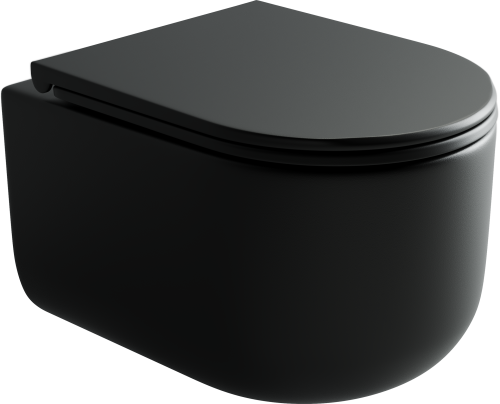 Унитаз подвесной Ceramica Nova ULMA CN4006MB черный с сиденьем микролифт безободковый душевой смыв