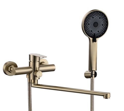 Смеситель для ванны и душа Fmark FS8225C настенный золото