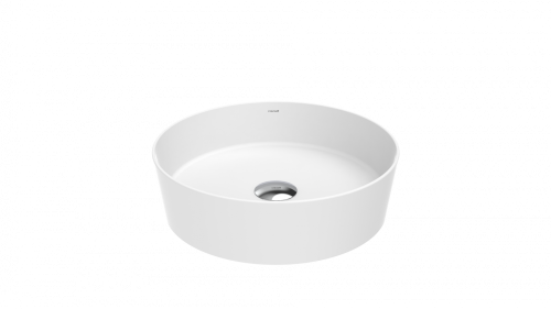 Раковина из сантехнического фарфора Creavit Loop LP140-00CB00E-0000 40х40 накладная цвет белый без отверстий под смеситель