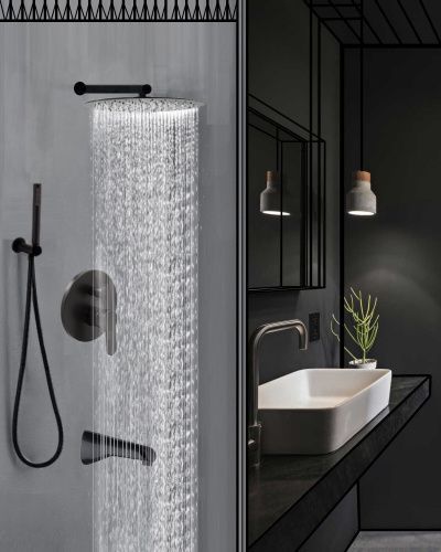 Душевая система ALMAes Marita TVZ-8833 встраиваемая в стену цвет черный