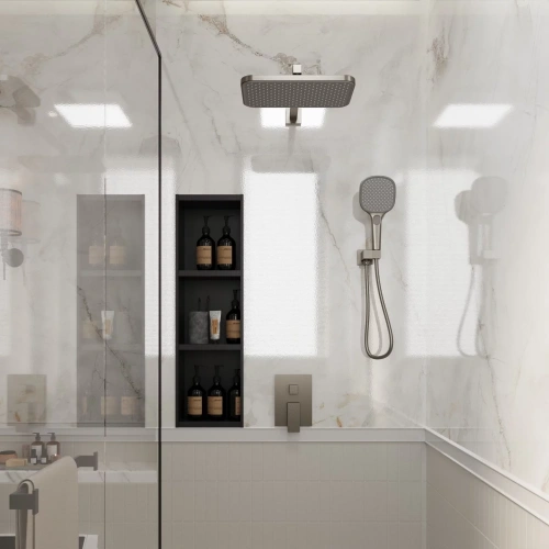 Душевая система Veconi AVELLA AV-410-GR-C4 встраиваемая в стену цвет серый