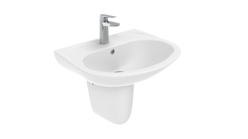 Раковина из сантехнического фарфора Creavit Pitta PA055-00CB00E-0000 60х50 подвесная цвет белый 1 отверстие под смеситель