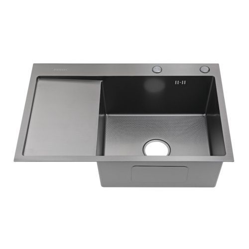 Кухонная мойка Fmark FSC7550Q-R 75х50 цвет серый поверхность матовая