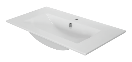 Раковина мебельная из сантехнического фарфора Sanita Luxe Quadro 90 QDR90SLWB01 90х50 накладная цвет белый