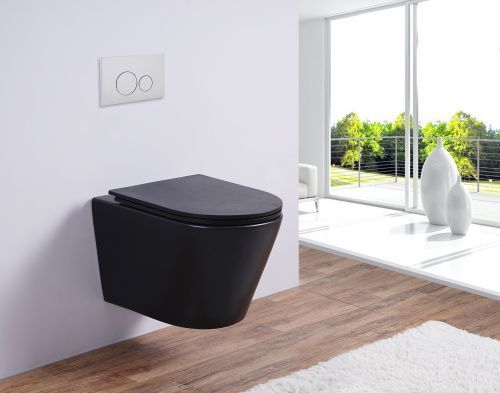 Унитаз подвесной Esbano CLAVEL ESUPCLAVBM черный с сиденьем микролифт безободковый каскадный смыв