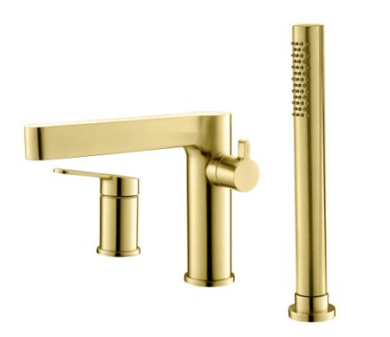 Смеситель BelBagno DELTA DEL-BVD3-BORO на борт ванны золото