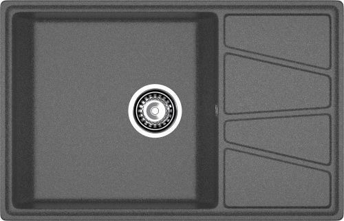 Кухонная мойка Granfest Vertex V-780L графит 80х50 цвет серый поверхность матовая
