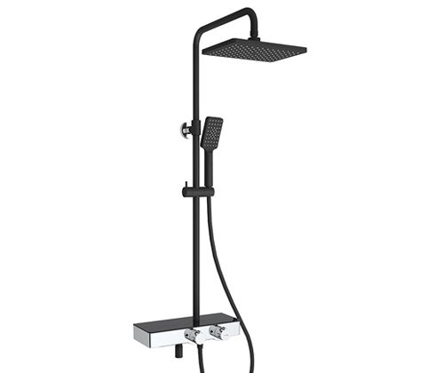 Душевая стойка Wasserkraft A11401 настенная цвет черный с термостатом