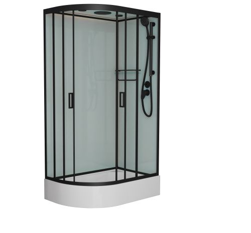 Душевая кабина Frank 145009 120х80 асимметричная с крышей ориентация правая