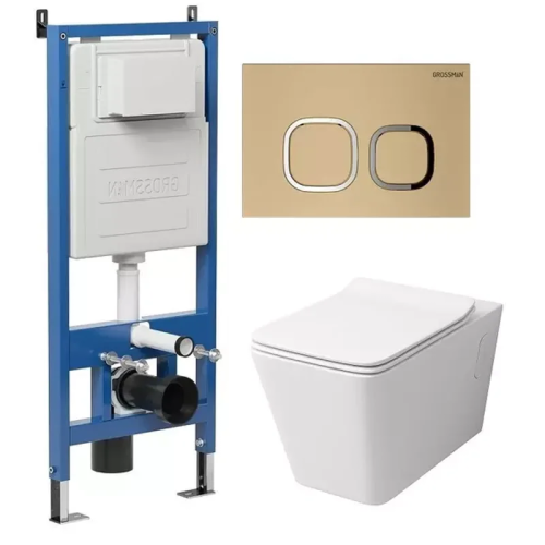 Инсталляция + кнопка смыва + унитаз Grossman Galaxy 97.4414S.02.310