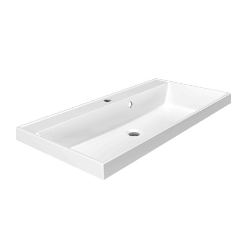 Раковина из искусственного камня Paola Paola Alba 900 90х50 полувстраиваемая цвет белый 1 отверстие под смеситель