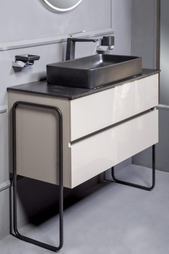 Тумба под раковину Armadi Art Vallessi 837-080-A glossy 80х50 подвесная цвет черный