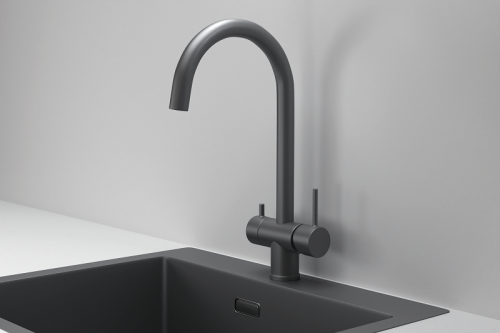 Смеситель для кухни Granula Kitchen Space 7104, ГРАФИТ МАТОВЫЙ на мойку серый