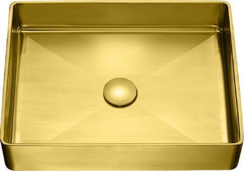 Раковина из нержавеющей стали AltroBagno Accordo AltroBagnoAccordo001009OrSp 50х40 накладная цвет золото