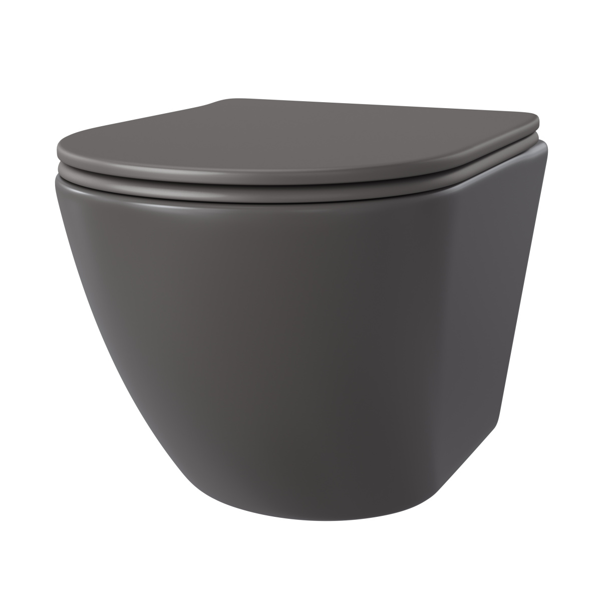 Унитаз подвесной Taliente Amato AM25010 Grigio серый с сиденьем безободковый смыв торнадо