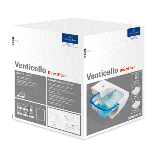 Унитаз подвесной Villeroy Boch Venticello 4611RSR1 белый с сиденьем микролифт каскадный смыв
