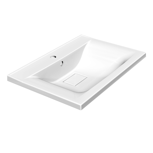 Раковина из искусственного камня Paola Paola Elegante 650 70х50 полувстраиваемая цвет белый 1 отверстие под смеситель