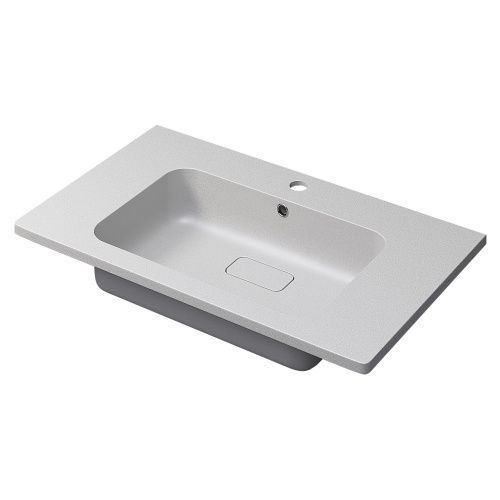 Раковина из искусственного камня Uperwood Lagoon Quartz 297000017 80х50 полувстраиваемая цвет белый