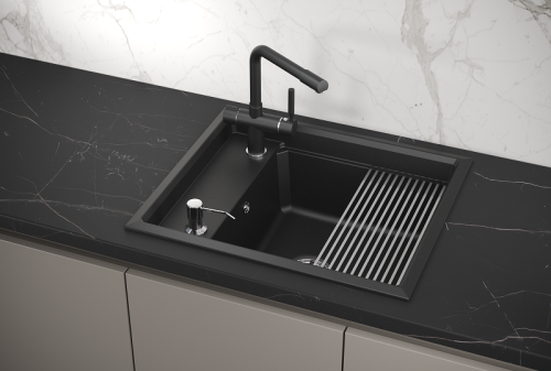 Кухонная мойка Granula Kitchen Space 6004, ШВАРЦ 60х50 цвет черный поверхность матовая