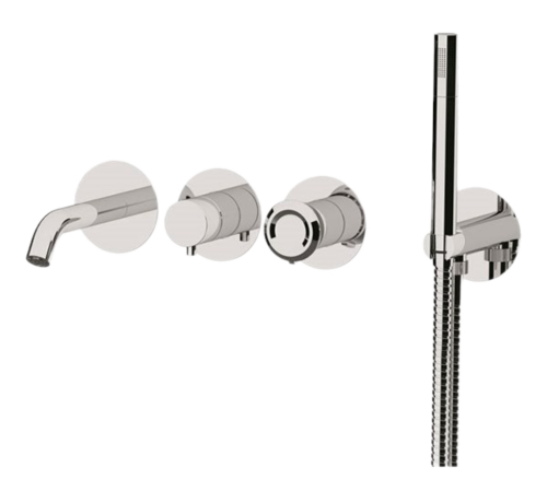 Смеситель для ванны Remer Element ET53D2P встраиваемый в стену хром