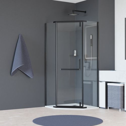 Душевой уголок RGW Hotel 350608100-14 100х100 стекло прозрачное профиль черный без поддона