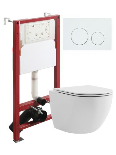 Комплект унитаз с инсталляцией и клавишей смыва Agger ATI03100+APB188