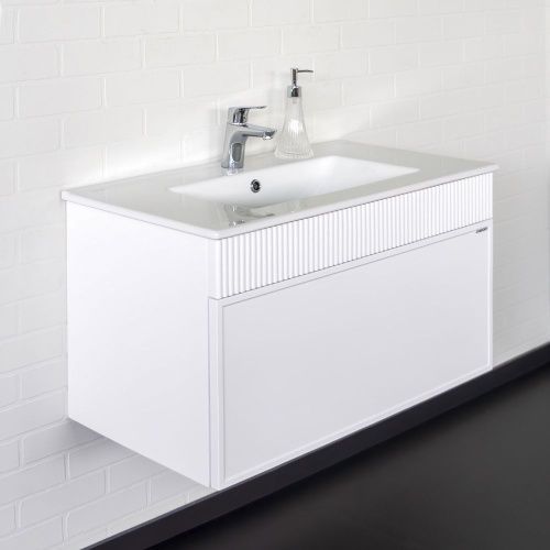 Тумба с раковиной Comforty Мадрид 00-00017865CF 80х50 подвесная цвет белый