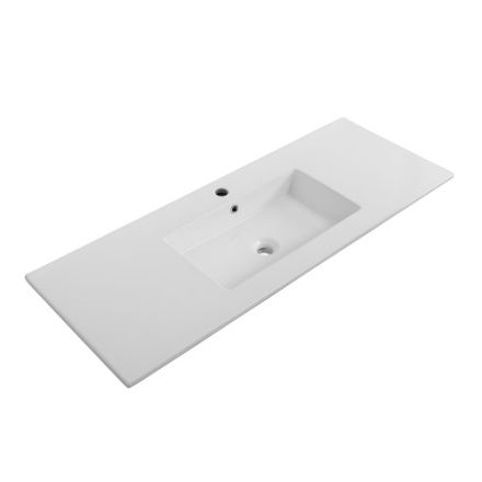 Раковина керамическая Cezares PLANE CZR-8002-120 120х50 подвесная цвет белый 1 отверстие под смеситель