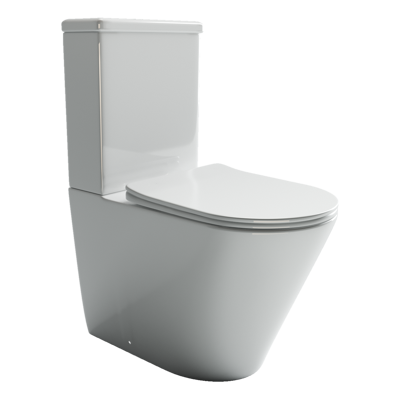 Унитаз напольный с бачком Ceramica Nova HIGHLIGHT CN1802 белый с сиденьем микролифт безободковый душевой смыв