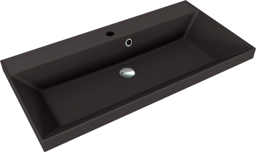 Раковина из искусственного камня Florentina Астория 900 10.170.00900.302 90х50 накладная цвет черный 1 отверстие под смеситель