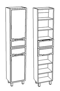 Шкаф-пенал Corozo Монро SD-00000690 40х190 напольный цвет белый - фото 5