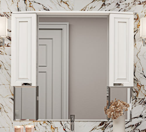 Зеркало-шкаф Misty Терра П-Тер02110-011 110х100 подвесной цвет белый