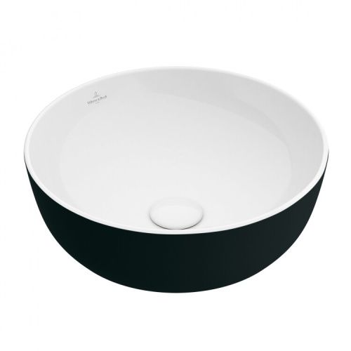 Раковина из сантехнического фарфора Villeroy Boch Artis 417943BCT8 40х40 накладная цвет черный без отверстий под смеситель