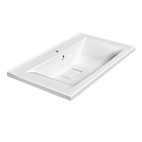 Раковина из искусственного камня Paola Paola Elegante 750 80х50 полувстраиваемая цвет белый