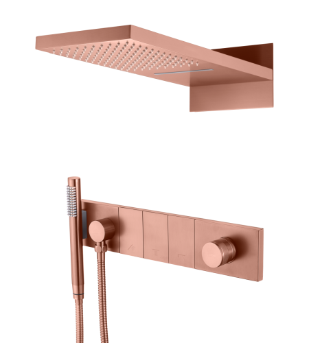Душевая система Boheme Zodiac 132-CB встраиваемая в стену цвет медь