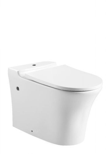 Чаша унитаза напольная Bravat Pura CX21214UW-P-ENG цвет белый с сиденьем микролифт без бачка безободковая каскадный смыв