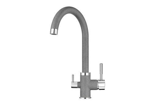 Смеситель для кухни Granula 2168, ГРАФИТ на мойку серый