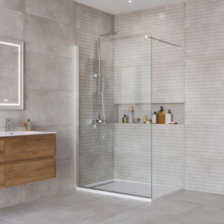 Душевая перегородка BelBagno KRAFT KRAFT-L-1-110-C-Cr 110х195 стекло прозрачное профиль хром