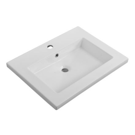 Раковина керамическая Cezares CZR-8070-60 60х50 подвесная цвет белый 1 отверстие под смеситель