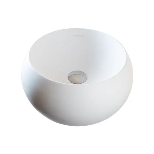 Раковина из искусственного камня MonteBianco Palla 12033 40х40 накладная цвет белый без отверстий под смеситель