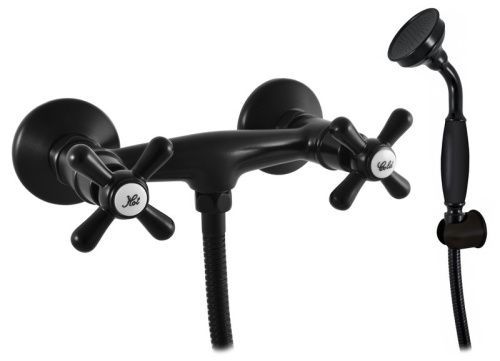 Смеситель для душа RavSlezak MORAVA RETRO MK380.5/1CMAT настенный черный