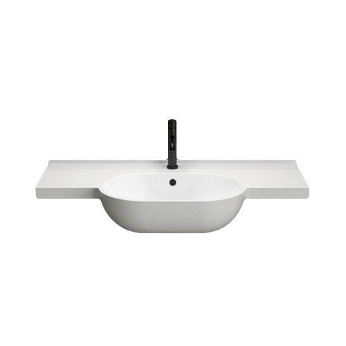 Раковина керамическая Globo MODE ME100BI 100х50 подвесная цвет белый 1 отверстие под смеситель