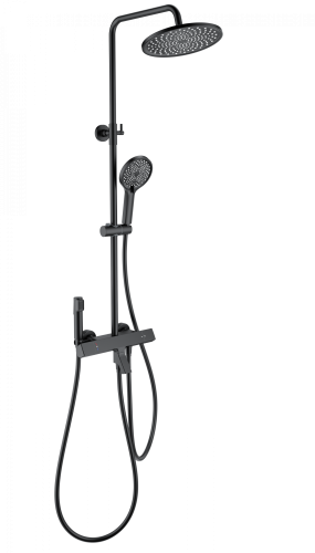 Душевая стойка Wonzon & Woghand The one WW-B3094-MB настенная цвет черный с термостатом