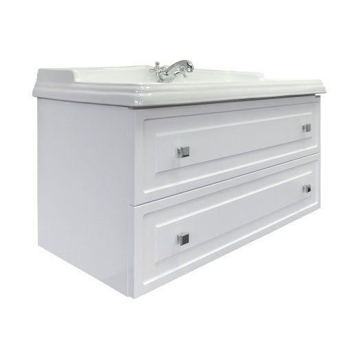 Тумба с раковиной Comforty Феррара 00-00020308CF 100х50 подвесная цвет белый