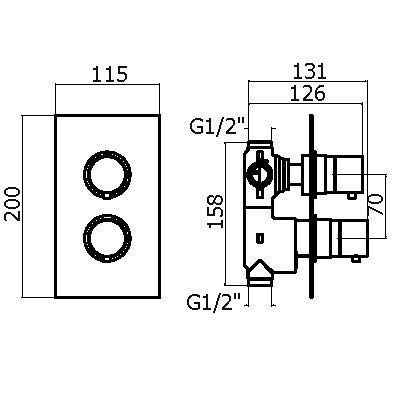 Смеситель для душа Plumberia Selection Ixo XOT5030NO встраиваемый в стену черный - фото 2