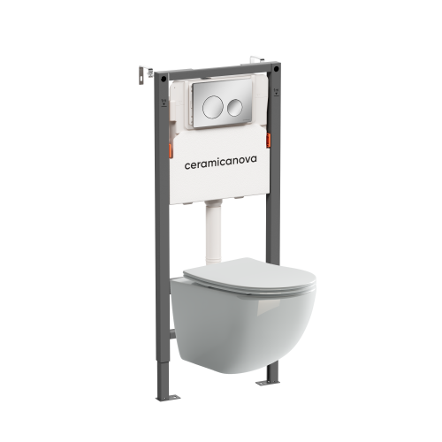Инсталляция с кнопкой + унитаз Ceramica Nova Balance/Forma CN3009_121001CH