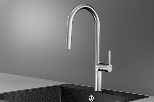 Смеситель для кухни Granula 9010, НЕРЖ на мойку нержавеющая сталь