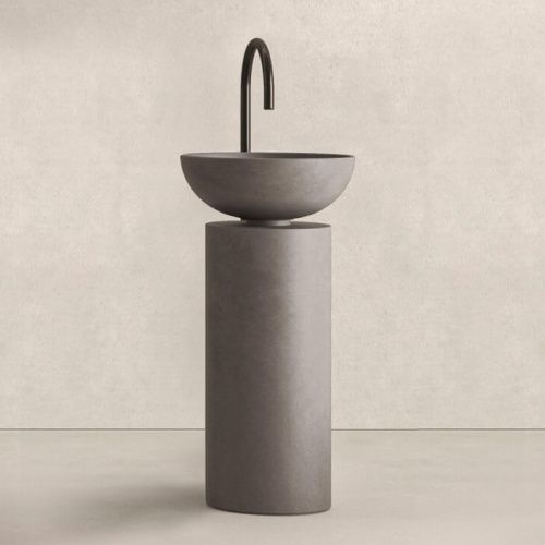 Раковина керамическая Milldue SABA 5830.CM02 50 см напольная цвет серый без отверстий под смеситель